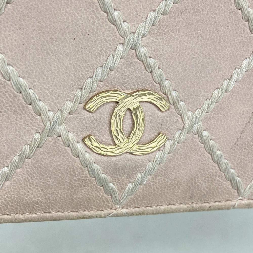 CHANEL Pink Lambskin Leather Wallet - Picture 8 of 9